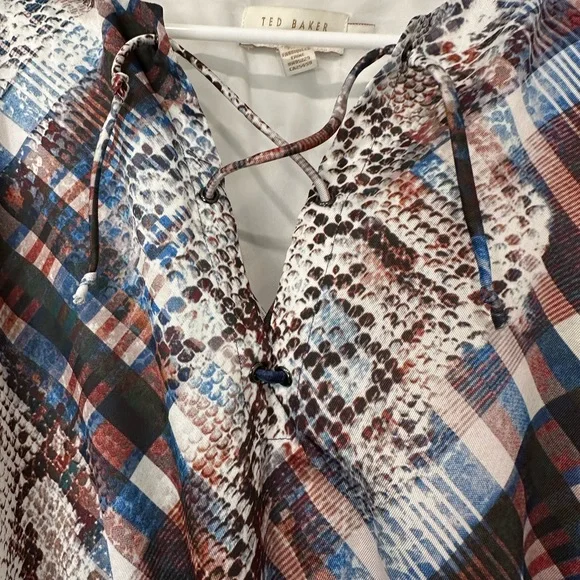 Ted Baker Lilis Quartz Print Midi Dress size 4 (US 10-12) long sleeve - Picture 7 of 15